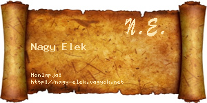 Nagy Elek névjegykártya